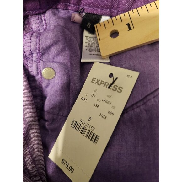 Express Women's Zelda Slim Fit Ultra Low Rise Purple Jean Legging Size 6 NWT - Picture 12 of 13